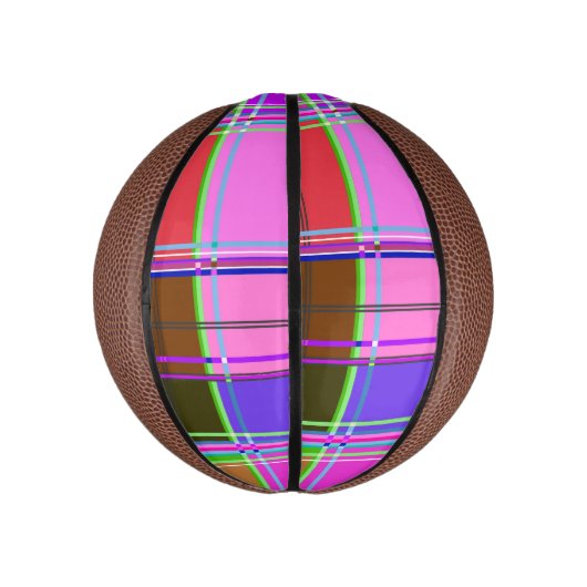 Pink tartan Fabric Pattern Cloth Madras Basketbal (Verticaal)