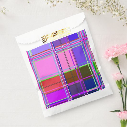 Pink tartan Fabric Pattern Cloth Madras Bedankzakje (Gezegeld)