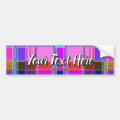 Pink tartan Fabric Pattern Cloth Madras Bumpersticker (Voorkant)