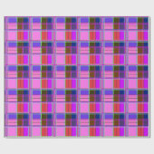 Pink tartan Fabric Pattern Cloth Madras Cadeaupapier (Vlak)