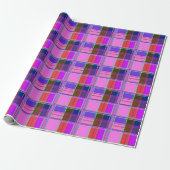 Pink tartan Fabric Pattern Cloth Madras Cadeaupapier (Uitgerold)