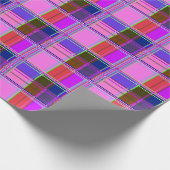 Pink tartan Fabric Pattern Cloth Madras Cadeaupapier (Hoek)
