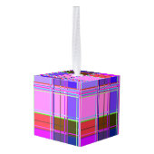 Pink tartan Fabric Pattern Cloth Madras Decoratie (Achter hoekig)