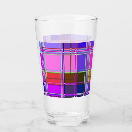 Pink tartan Fabric Pattern Cloth Madras Glas (Voorkant)