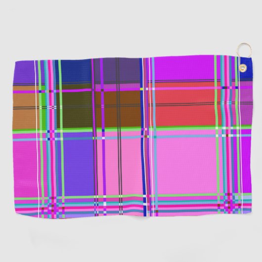 Pink tartan Fabric Pattern Cloth Madras Golfhanddoek (Horizontaal)