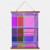 Pink tartan Fabric Pattern Cloth Madras Hangend Wandkleed (Voorkant)