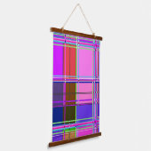 Pink tartan Fabric Pattern Cloth Madras Hangend Wandkleed (Gebogen)