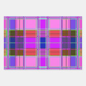 Pink tartan Fabric Pattern Cloth Madras Inpakpapier Vel (Voorkant 3)