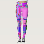 Pink tartan Fabric Pattern Cloth Madras Leggings (Voorkant)