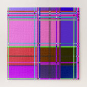 Pink tartan Fabric Pattern Cloth Madras Legpuzzel (Horizontaal)