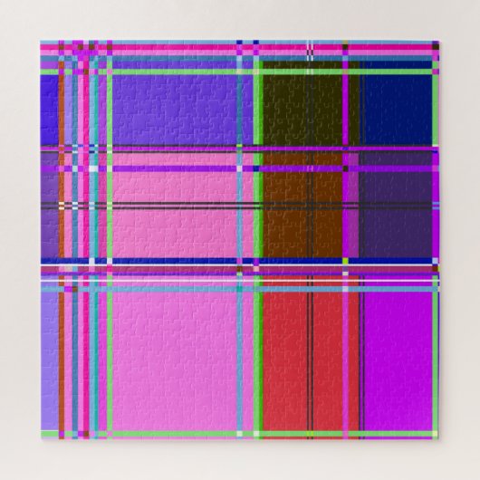 Pink tartan Fabric Pattern Cloth Madras Legpuzzel (Verticaal)