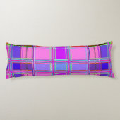 Pink tartan Fabric Pattern Cloth Madras Lichaamskussen (Achterkant)