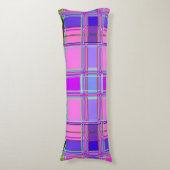 Pink tartan Fabric Pattern Cloth Madras Lichaamskussen (Voorkant Verticaal)