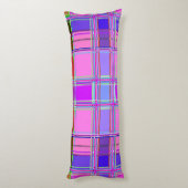 Pink tartan Fabric Pattern Cloth Madras Lichaamskussen (Achterkant (Verticaal))