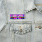 Pink tartan Fabric Pattern Cloth Madras Naamplaatje (In situ)