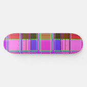 Pink tartan Fabric Pattern Cloth Madras Persoonlijk Skateboard (Horizontaal)