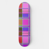 Pink tartan Fabric Pattern Cloth Madras Persoonlijk Skateboard (Voorkant)