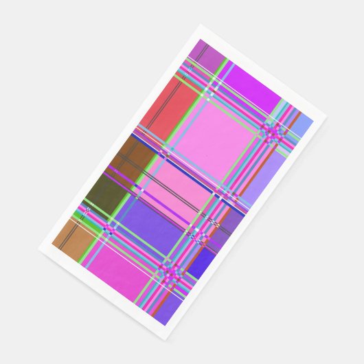 Pink tartan Fabric Pattern Cloth Madras Servet (Hoek)