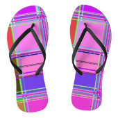 Pink tartan Fabric Pattern Cloth Madras Teenslippers (Voetbed)