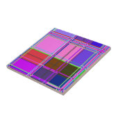 Pink tartan Fabric Pattern Cloth Madras Tegeltje (Zijkant)