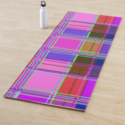Pink tartan Fabric Pattern Cloth Madras Yogamat (In situ)