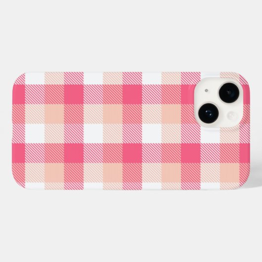 Pink Tartan Patroon Case-Mate iPhone Case (Achterkant (horizontaal))