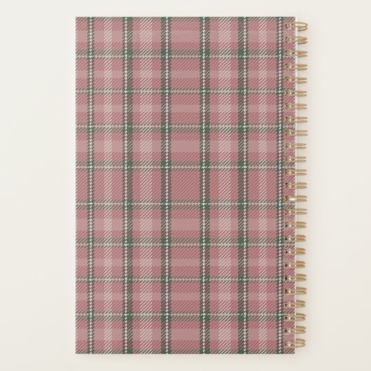Pink Tartan Planner (Achterkant)