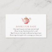 Pink Tea Party Baby shower Boek voor Baby Informatiekaartje (Voorkant)