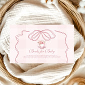 Pink Tea Party Baby shower Boeken voor Baby Informatiekaartje