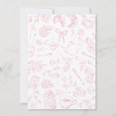 Pink Tea Party Baby shower Kaart (Achterkant)
