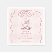 Pink Tea Party Baby shower Servet (Voorkant)