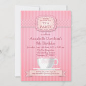 Pink Tea Party uitnodiging (Voorkant)