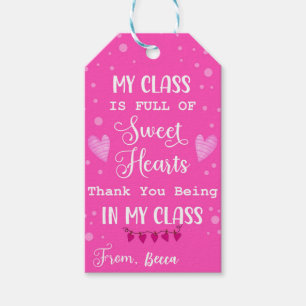 Pink Teachers Valentijn Gift Label Cadeaulabel