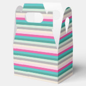 Pink Teal and Grey Striped Bedankdoosjes (Geopend)