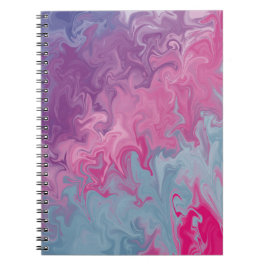 Pink & Teal Liquid Marble Abstract Pattern Notitieboek