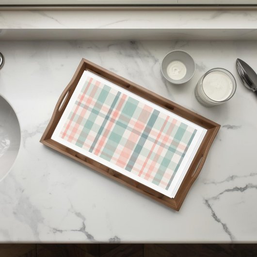 Pink Teal Plaid Spring Easter Paper Guest Towels Servet