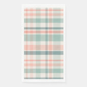 Pink Teal Plaid Spring Easter Paper Guest Towels Servet (Voorkant)