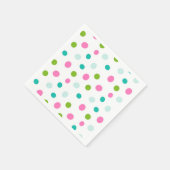 Pink Teal Polkadots Simple Modern Christmas Servet (Hoek)
