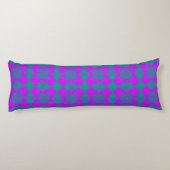 Pink Teal Purple Checker Argyle Pattern Lichaamskussen (Achterkant)