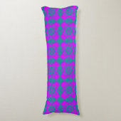 Pink Teal Purple Checker Argyle Pattern Lichaamskussen (Voorkant Verticaal)
