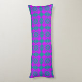 Pink Teal Purple Checker Argyle Pattern Lichaamskussen (Achterkant (Verticaal))