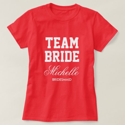 Pink Team Bride bridal party football jersey shirt (Design voorkant)
