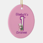 Pink Teddies First Christmas Cheer! Keramisch Ornament (Rechts)