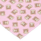 Pink Teddy Bear Baby Birthday Party Tafelkleed (Gekanteld)