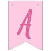 Pink Teddy Bear Baby Birthday Party Vlaggetjes (Derde vlag)