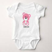 Pink Teddy Bear Baby Jersey Bodysuit (Voorkant)