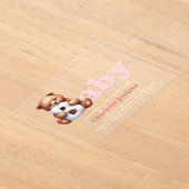 Pink Teddy Bear Baby shower Acryl Uitnodigingen (Laagn)