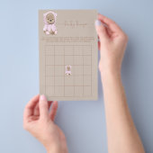 Pink Teddy Bear Baby shower Bingo Game Flyer (Hand)