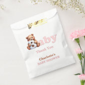Pink Teddy Bear Baby shower Dank je Bedankzakje (Gezegeld)