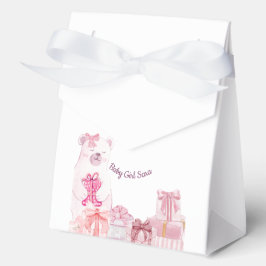 Pink Teddy Bear Baby Shower Favor Bag Bedankdoosjes
